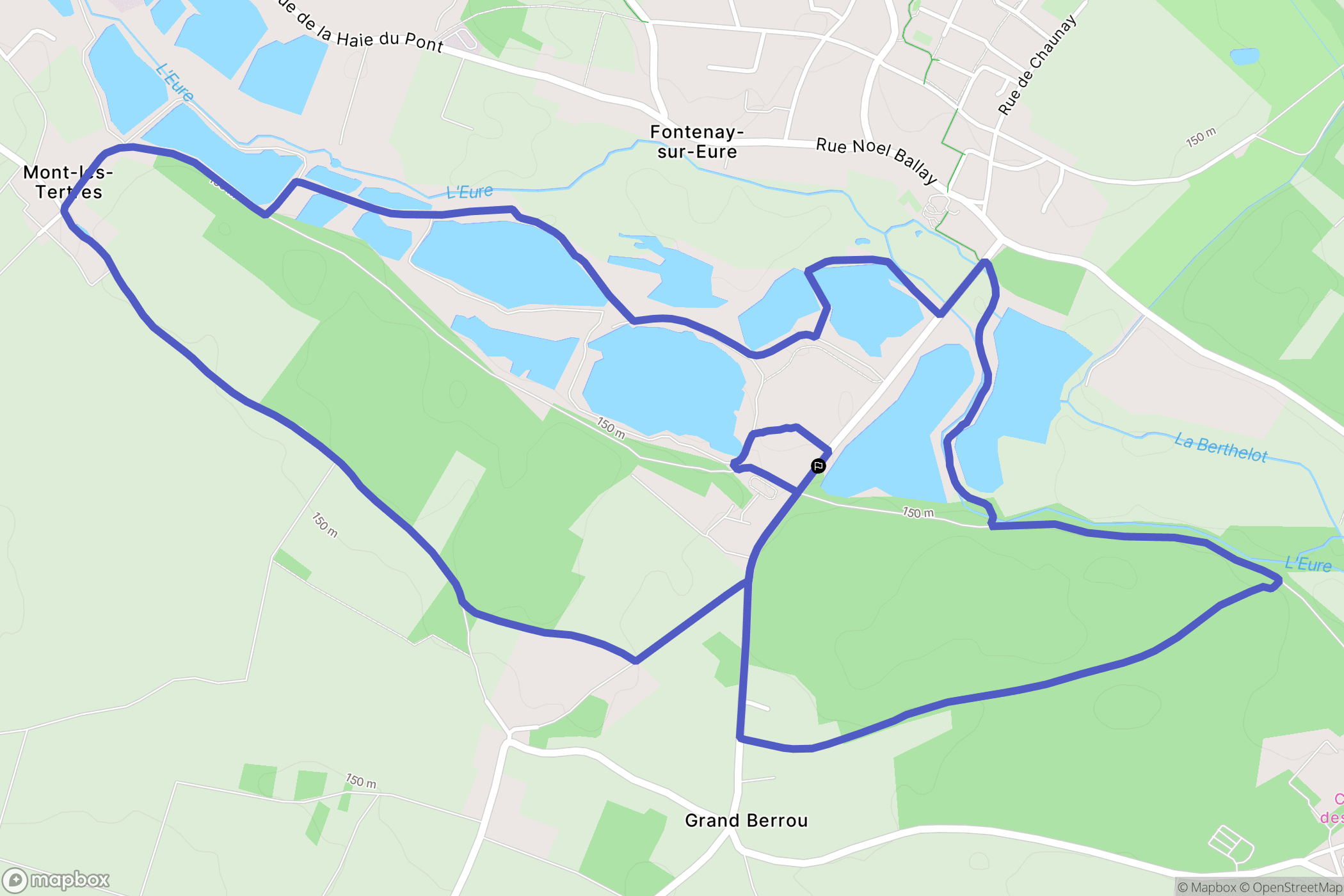 Fontenay-sur-Eure : carte du parcours de randonnée - France
