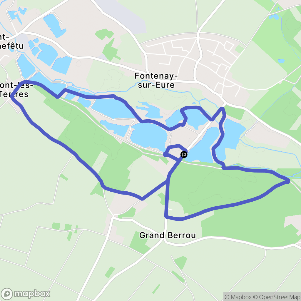 Fontenay-sur-Eure : carte du parcours de randonnée - France