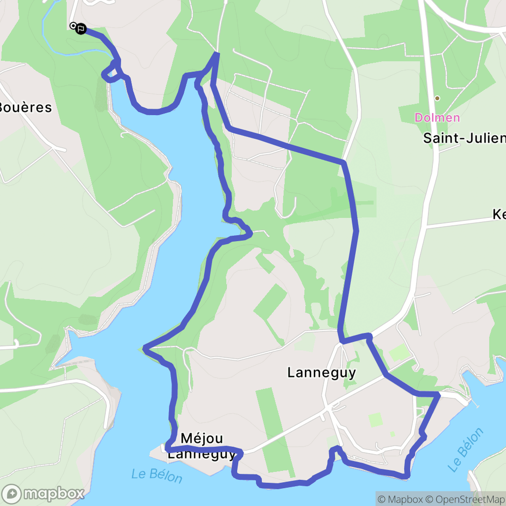 Riec-sur-Bélon : carte du parcours de randonnée - France