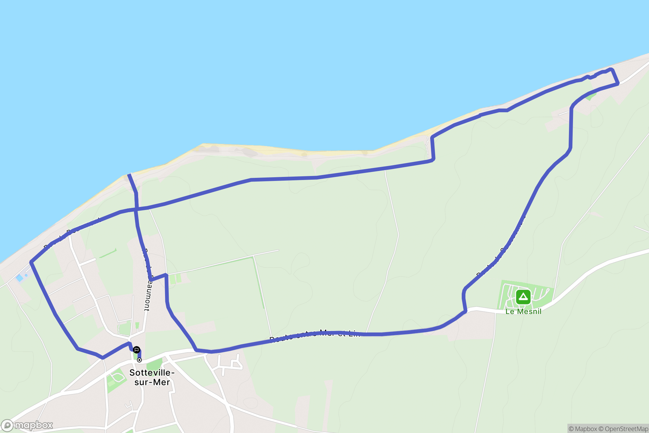 Sotteville-sur-Mer : carte du parcours de randonnée - France