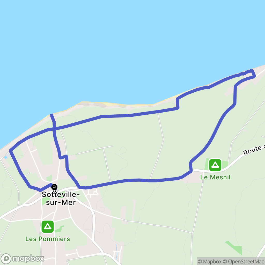Sotteville-sur-Mer : carte du parcours de randonnée - France