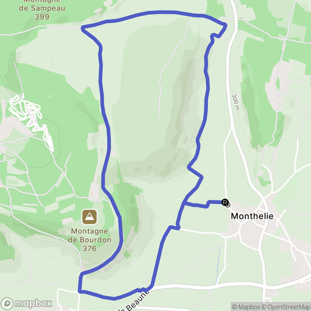 Monthelie : carte du parcours de randonnée - France