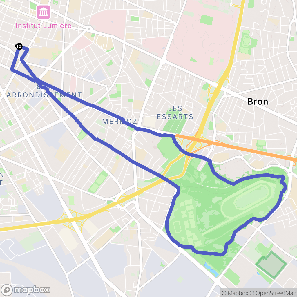 Lyon : carte du parcours de randonnée - France