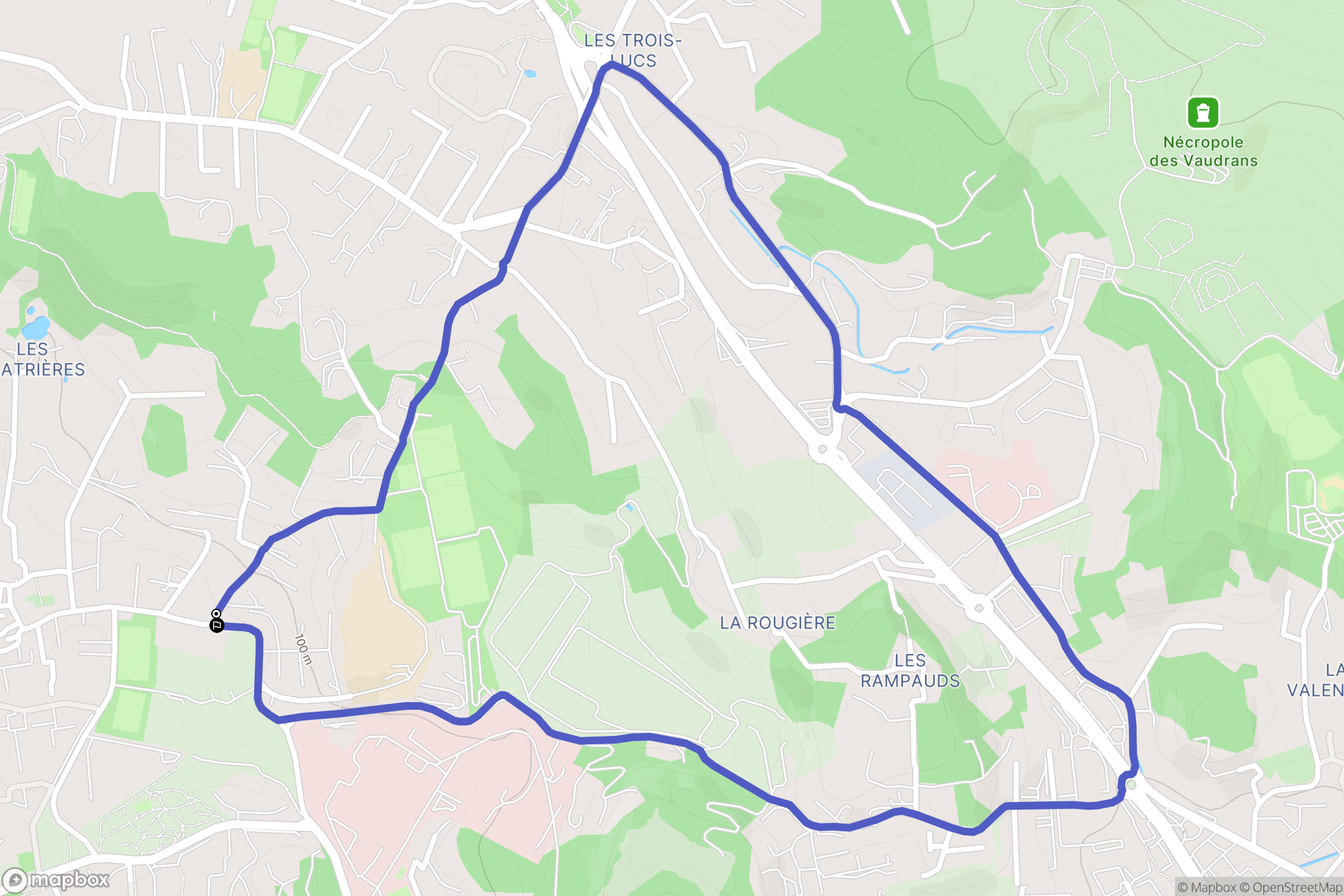 Marseille : carte du parcours de randonnée - France