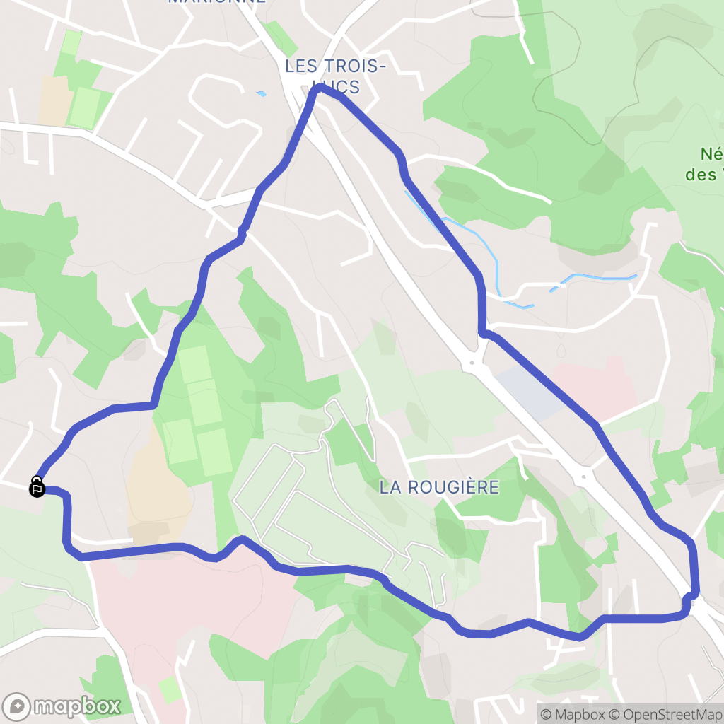 Marseille : carte du parcours de randonnée - France