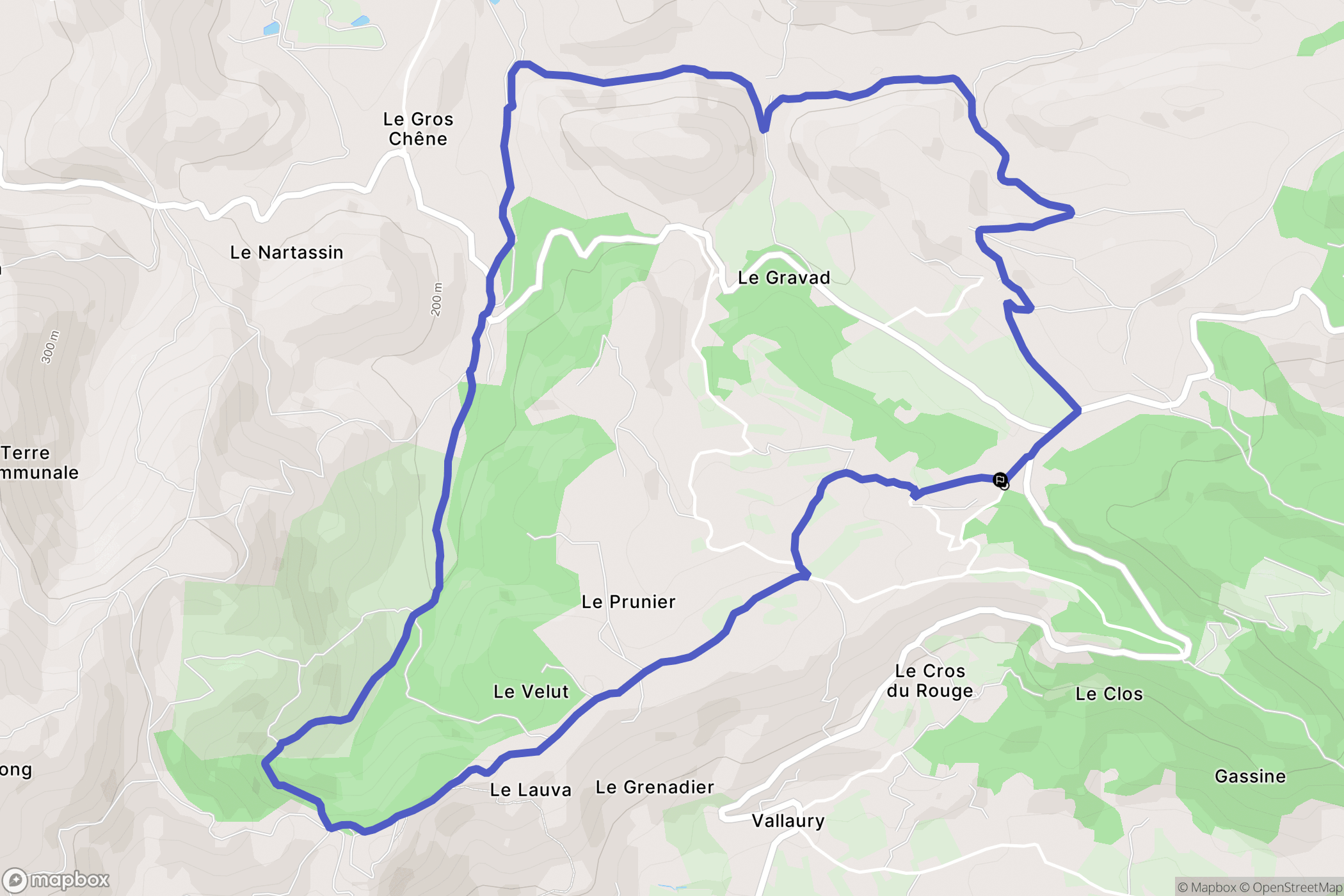 Le Plan-de-la-Tour : carte du parcours de randonnée - France