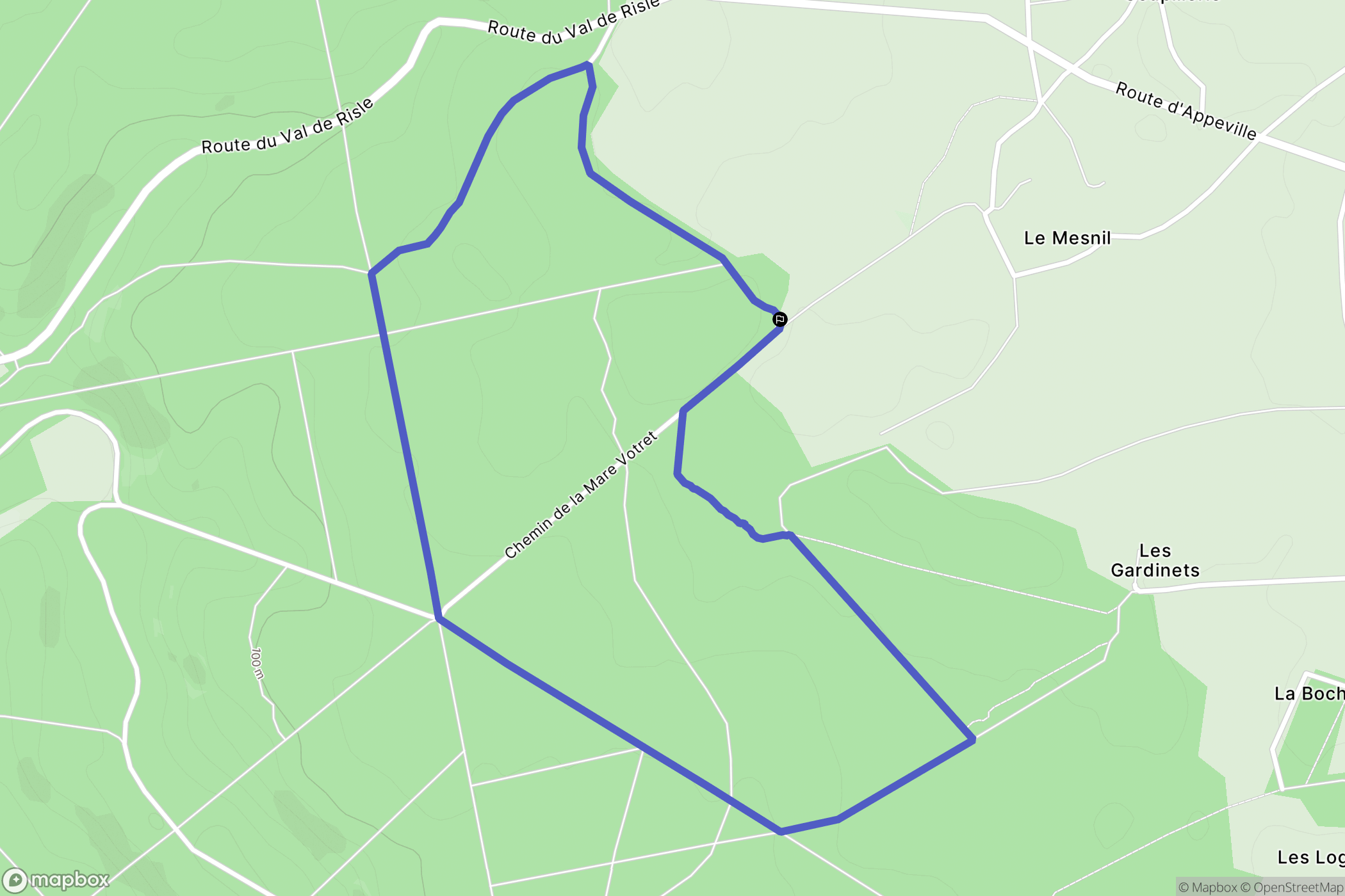 Illeville-sur-Montfort : carte du parcours de randonnée - France