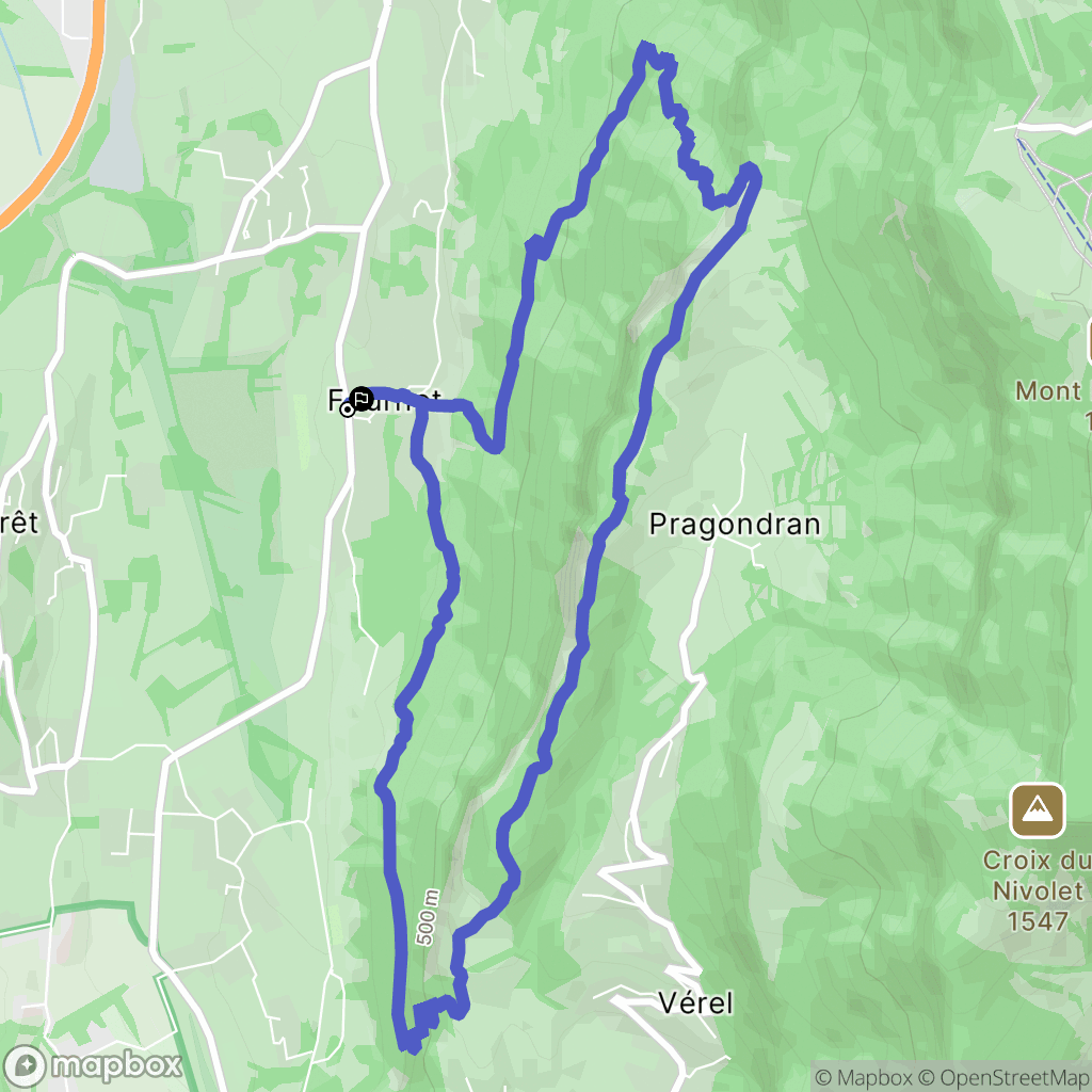 Méry : carte du parcours de randonnée - France