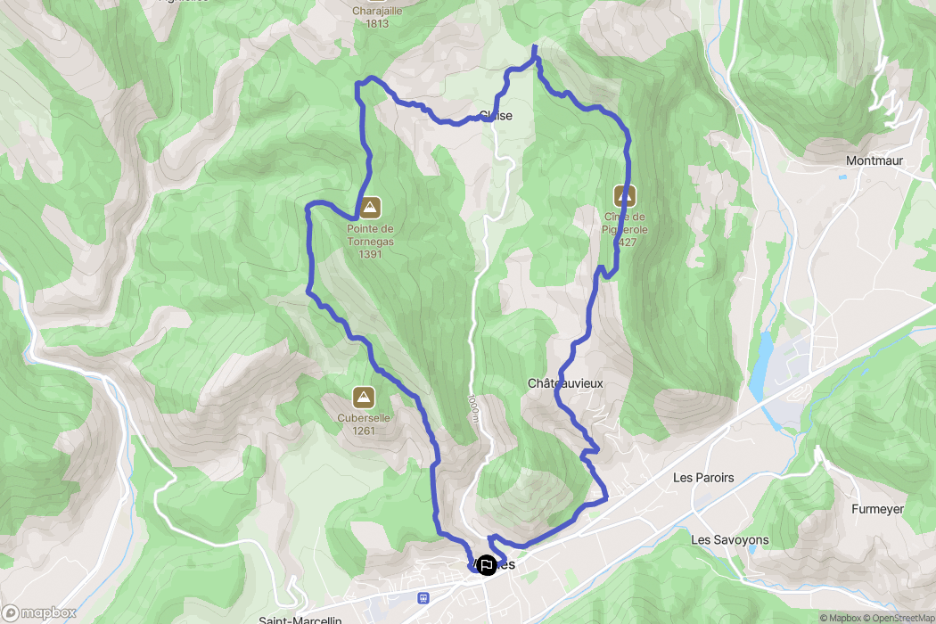 Veynes : carte du parcours de randonnée - France