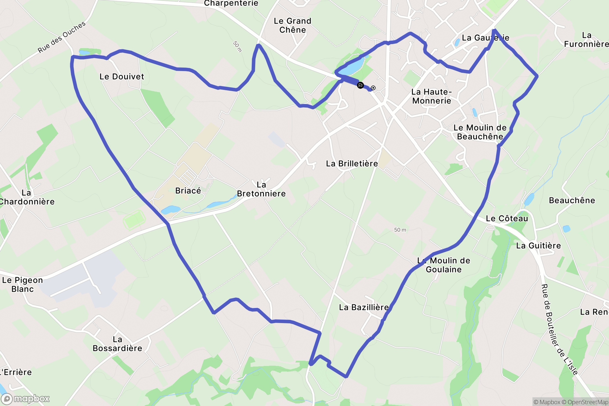 Le Landreau : carte du parcours de randonnée - France