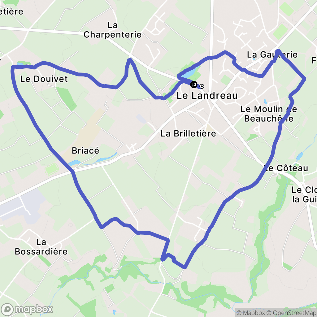 Le Landreau : carte du parcours de randonnée - France