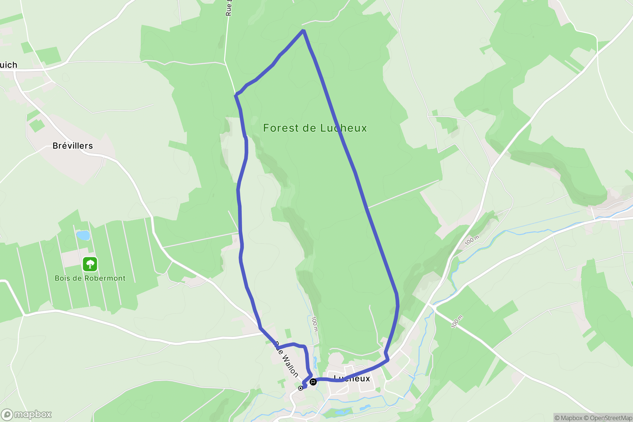 Lucheux : carte du parcours de randonnée - France
