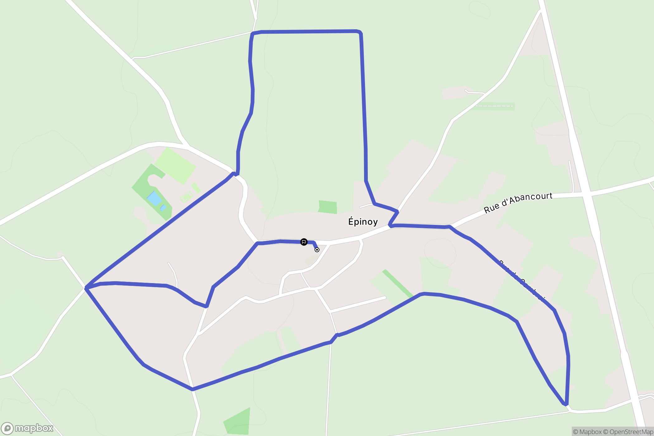 Épinoy : carte du parcours de randonnée - France