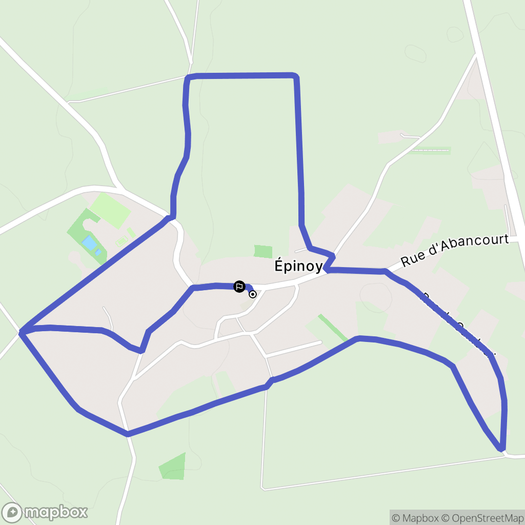 Épinoy : carte du parcours de randonnée - France