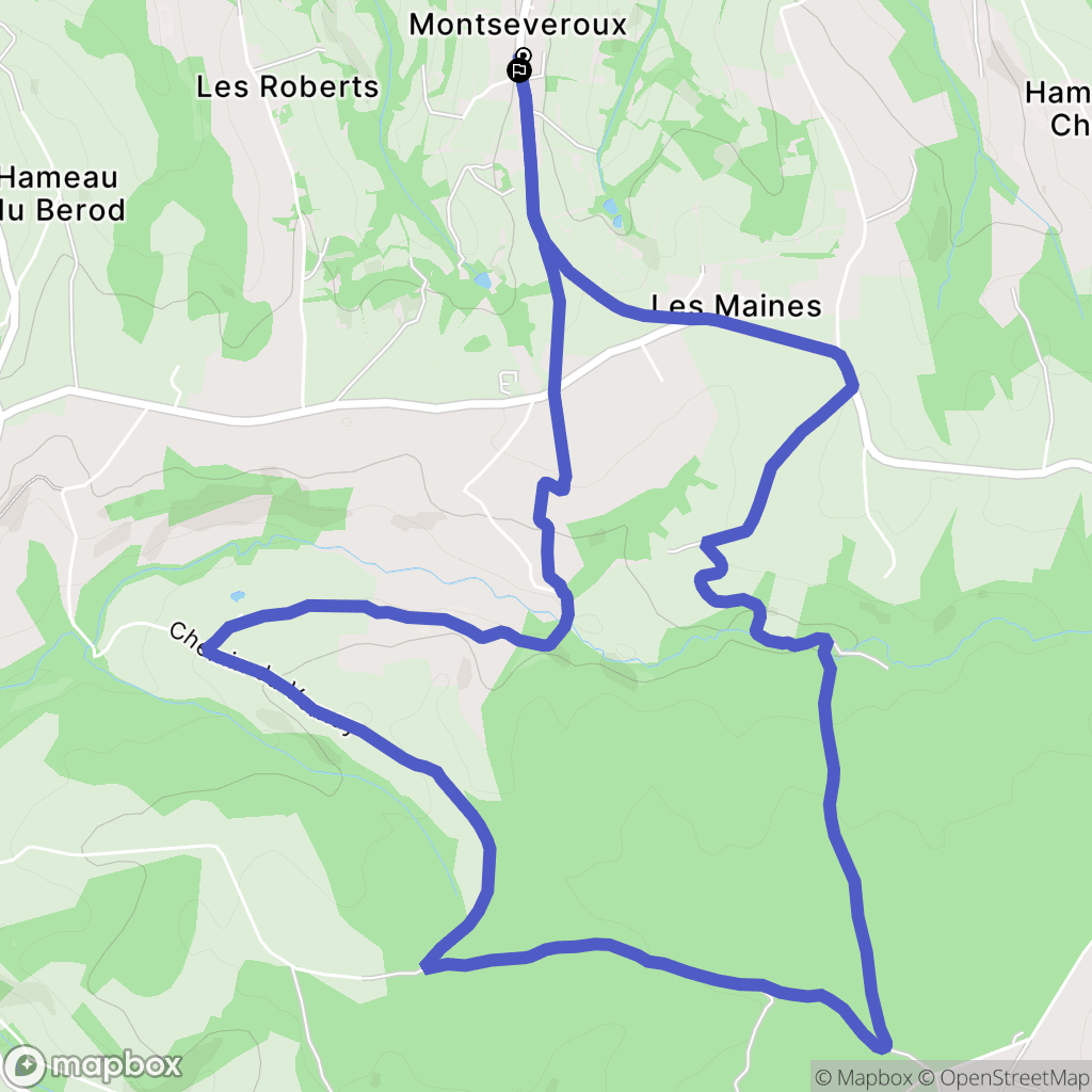 Montseveroux : carte du parcours de randonnée - France