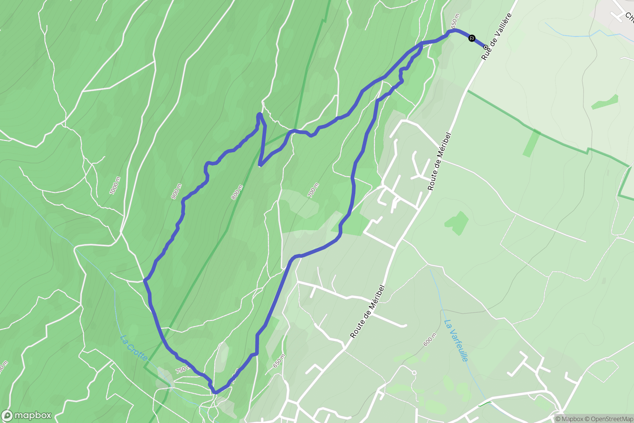 Gex : carte du parcours de randonnée - France