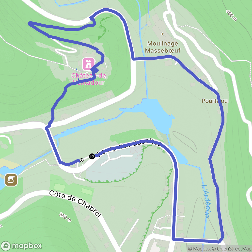 Pont-de-Labeaume : carte du parcours de randonnée - France