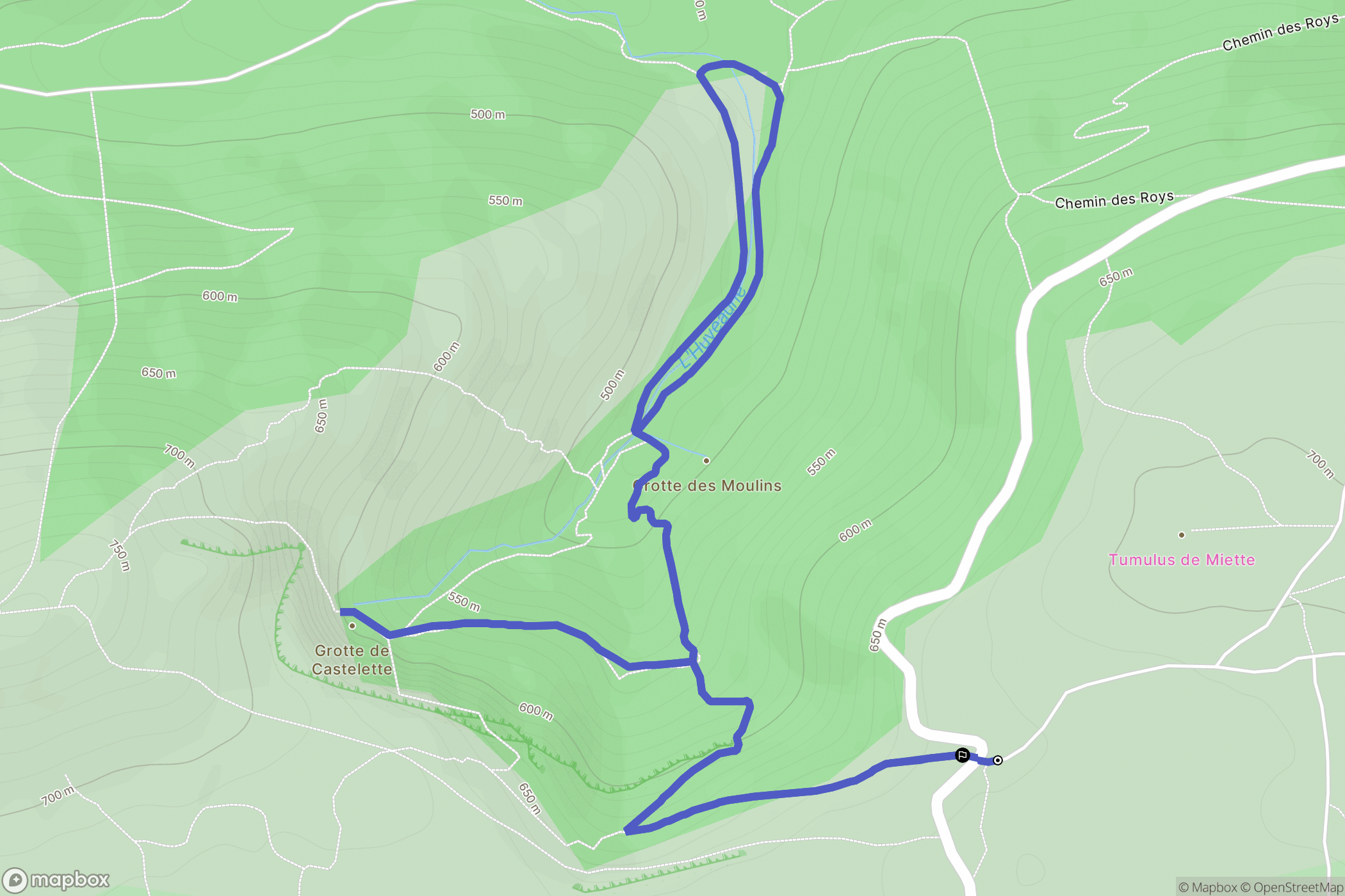 Nans-les-Pins : carte du parcours de randonnée - France