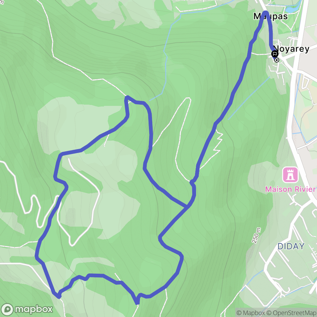 Noyarey : carte du parcours de randonnée - France
