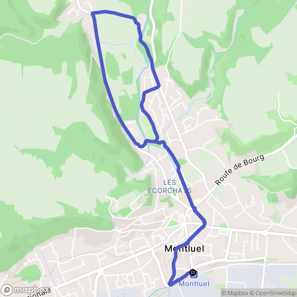 Montluel : carte du parcours de randonnée - France