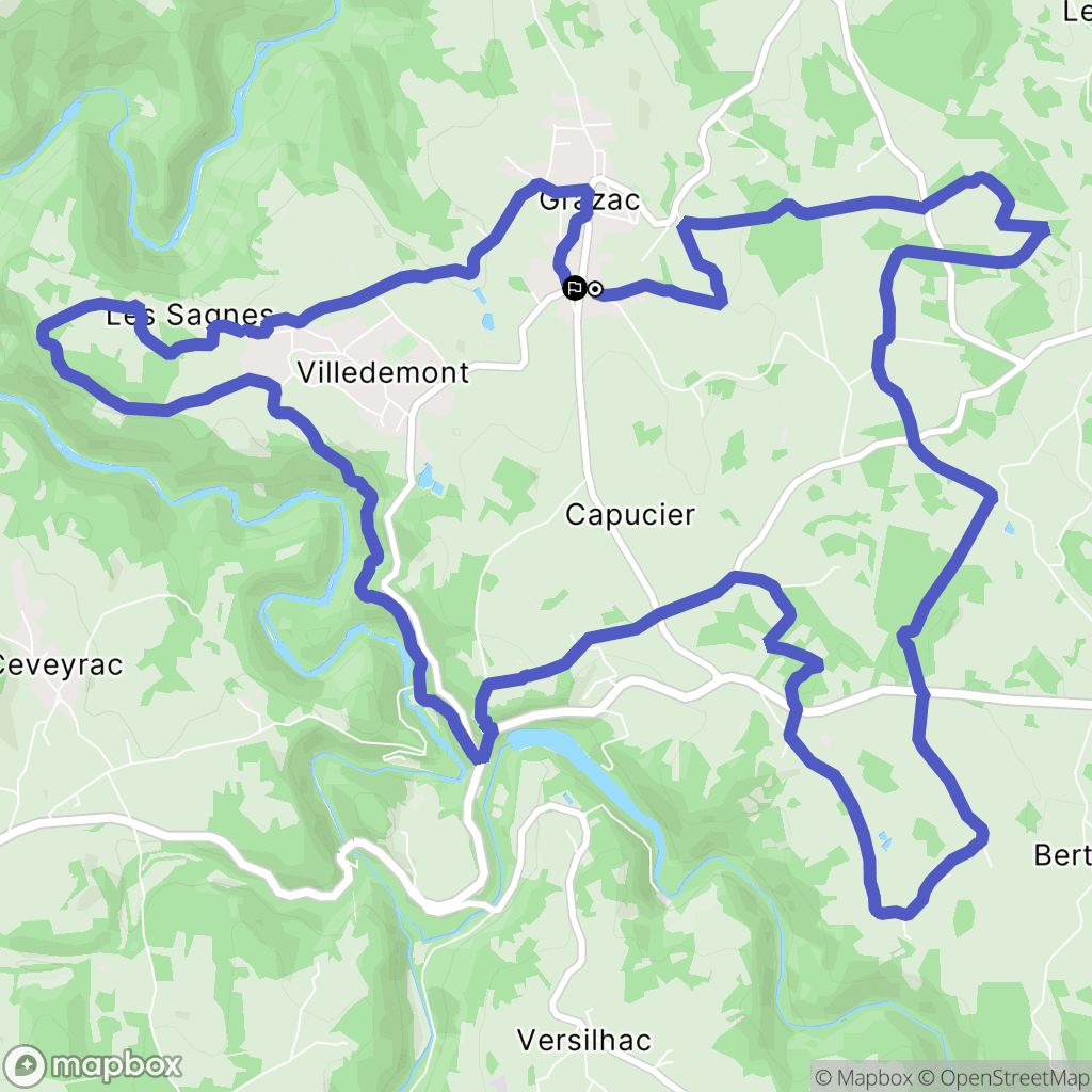 Grazac : carte du parcours de randonnée - France