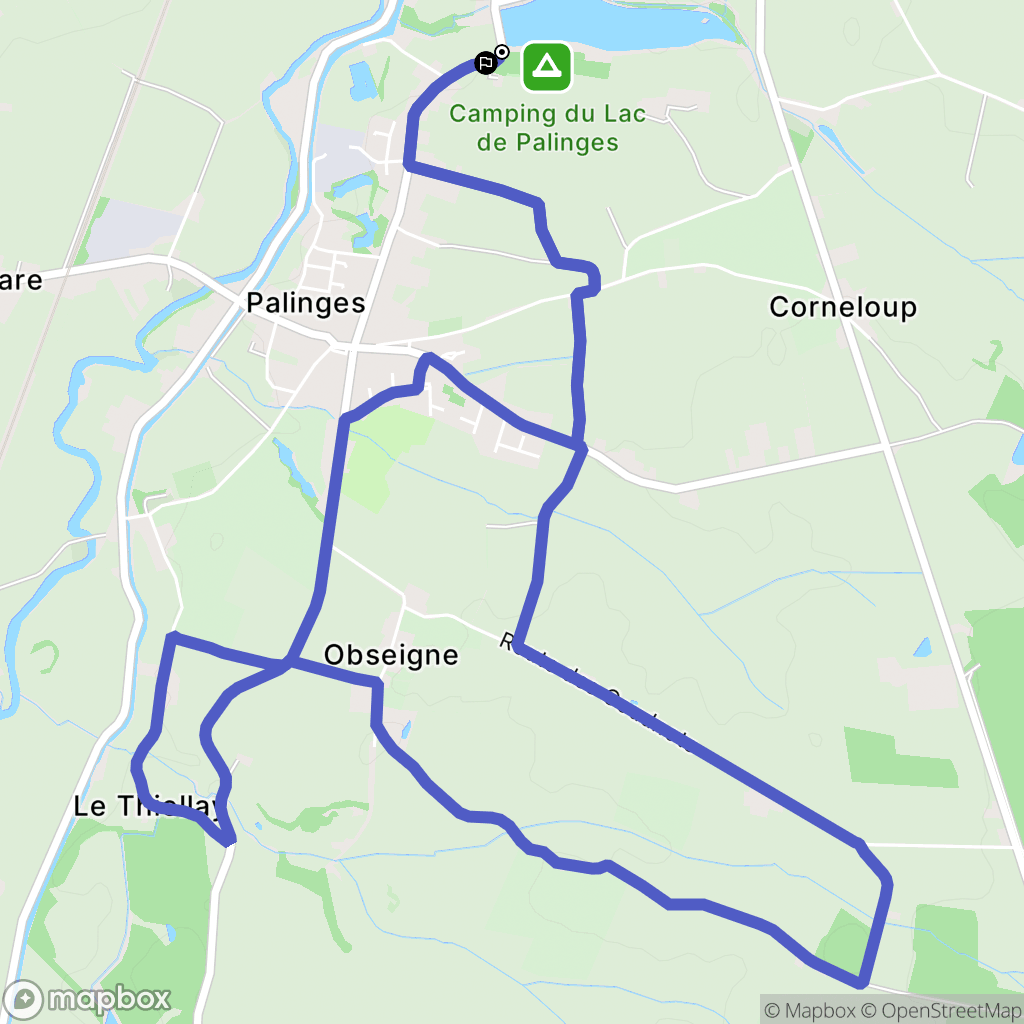 Palinges : carte du parcours de randonnée - France