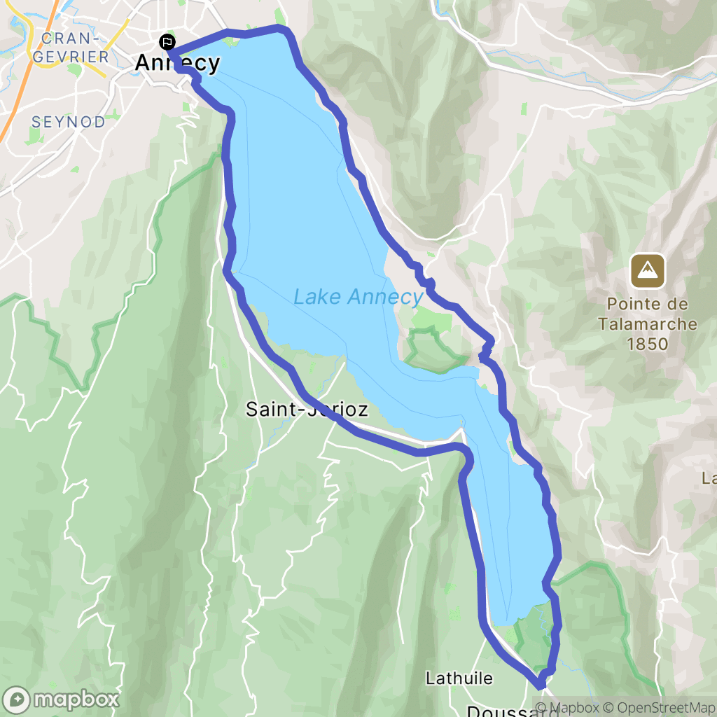 Annecy : carte du parcours de randonnée - France