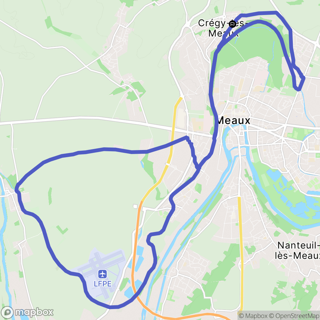 Crégy-lès-Meaux : carte du parcours de randonnée - France