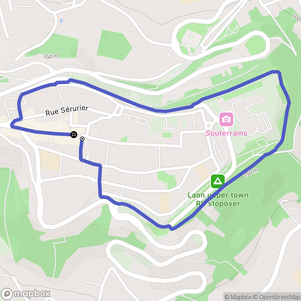 Laon : carte du parcours de randonnée - France