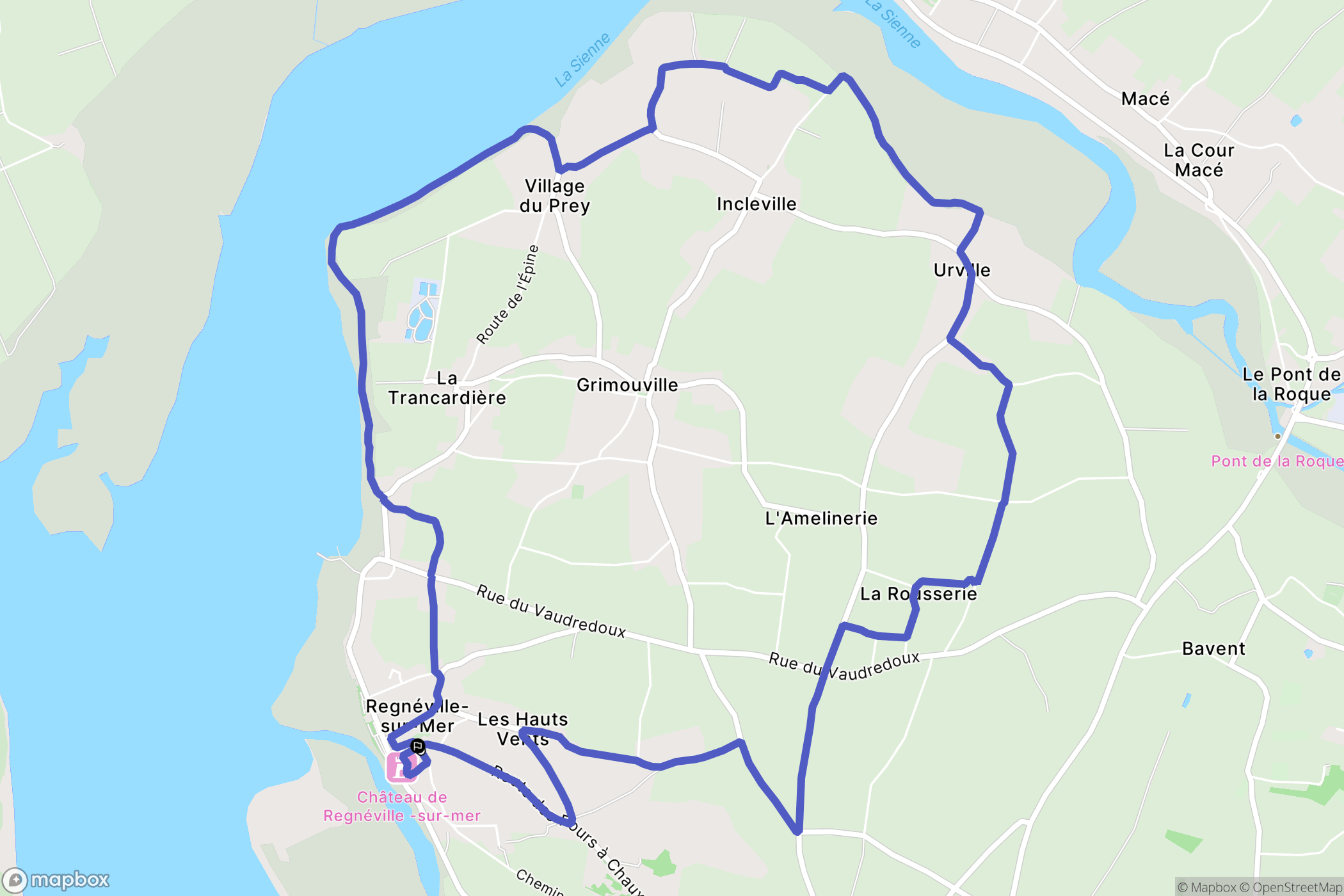 Regnéville-sur-Mer : carte du parcours de randonnée - France