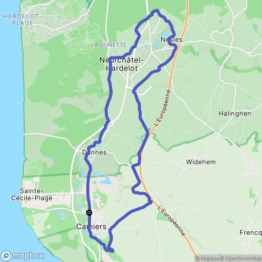 Camiers : carte du parcours de randonnée - France