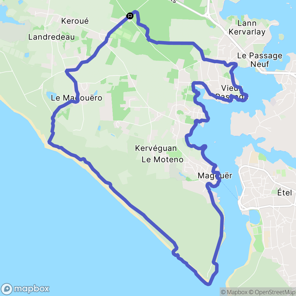 Plouhinec : carte du parcours de randonnée - France