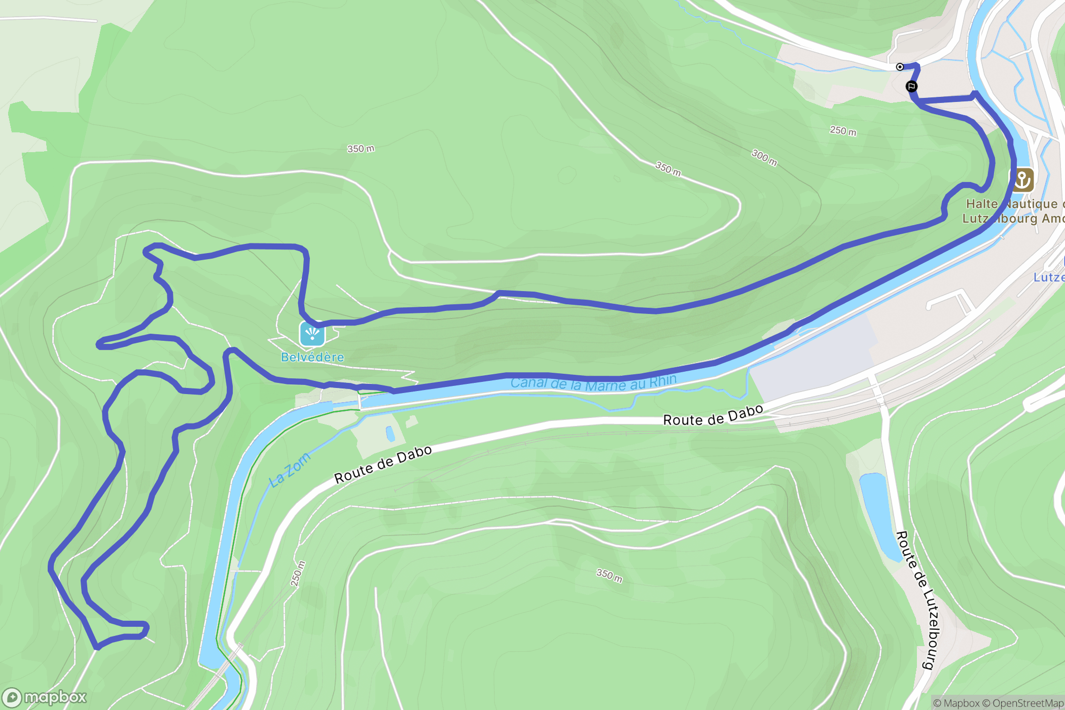 Lutzelbourg : carte du parcours de randonnée - France