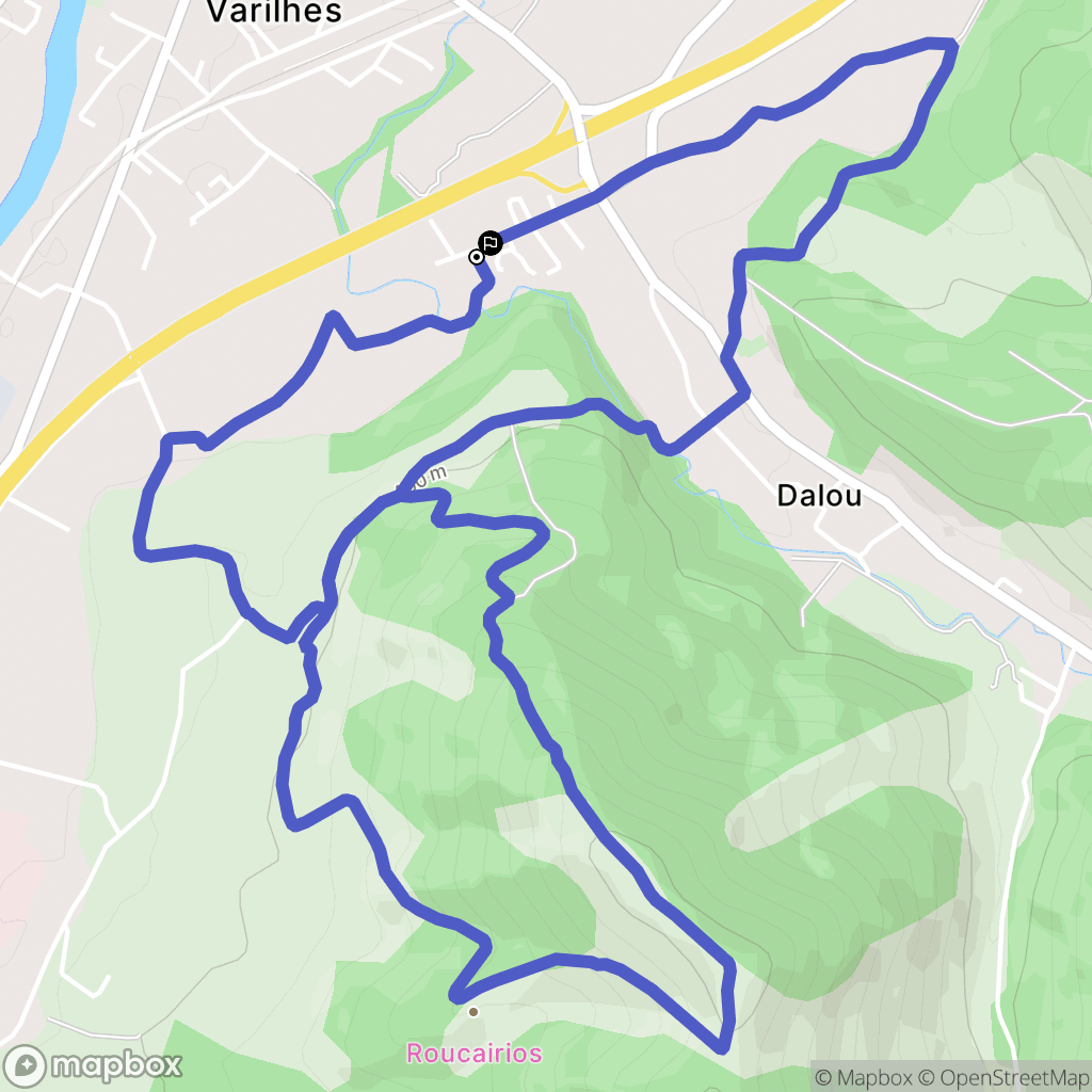 Dalou : carte du parcours de randonnée - France