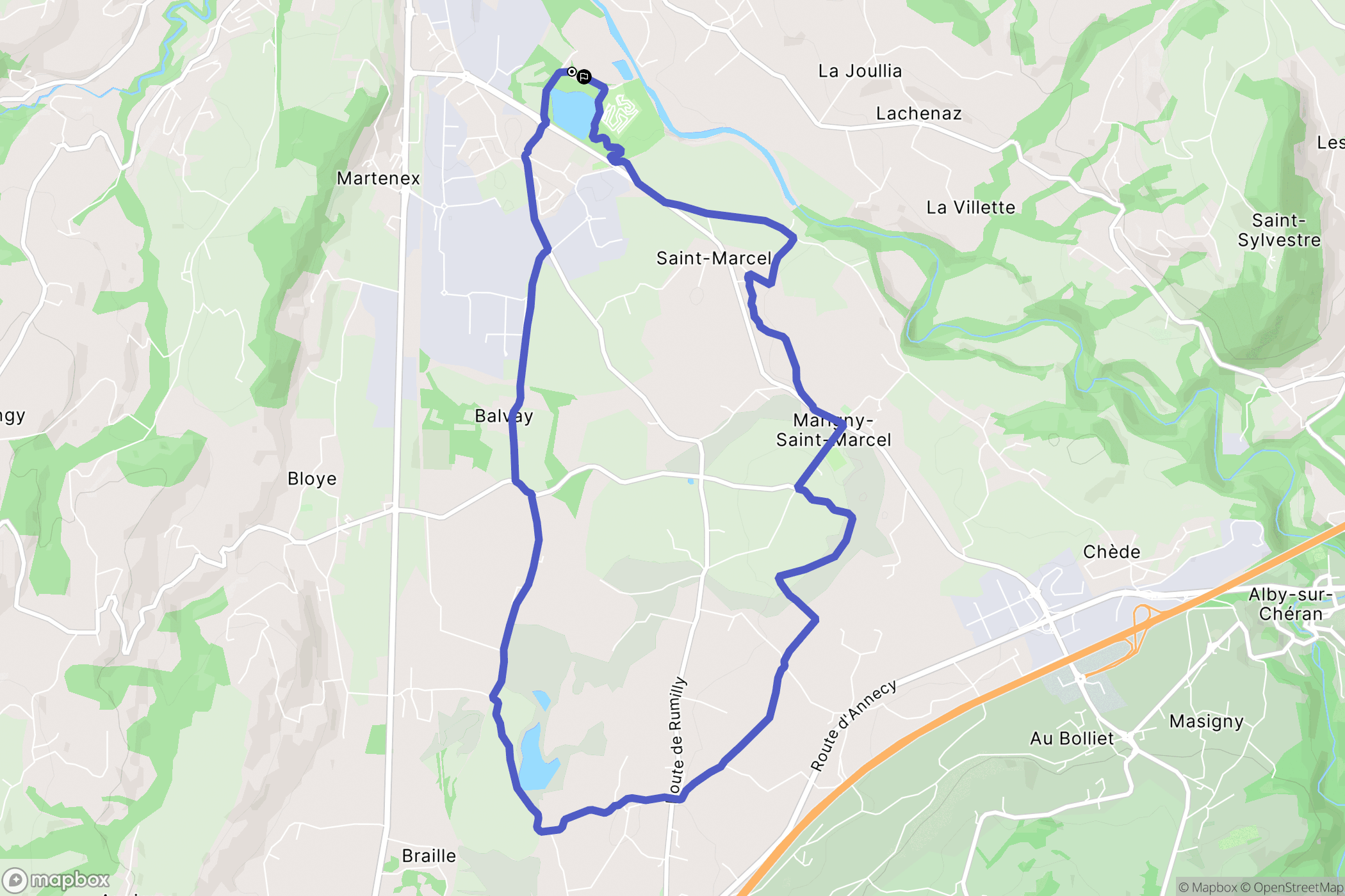Rumilly : carte du parcours de randonnée - France