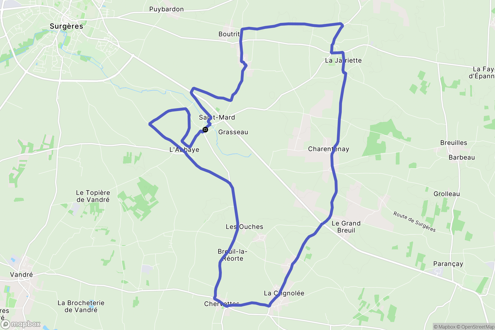 Saint-Mard : carte du parcours de randonnée - France