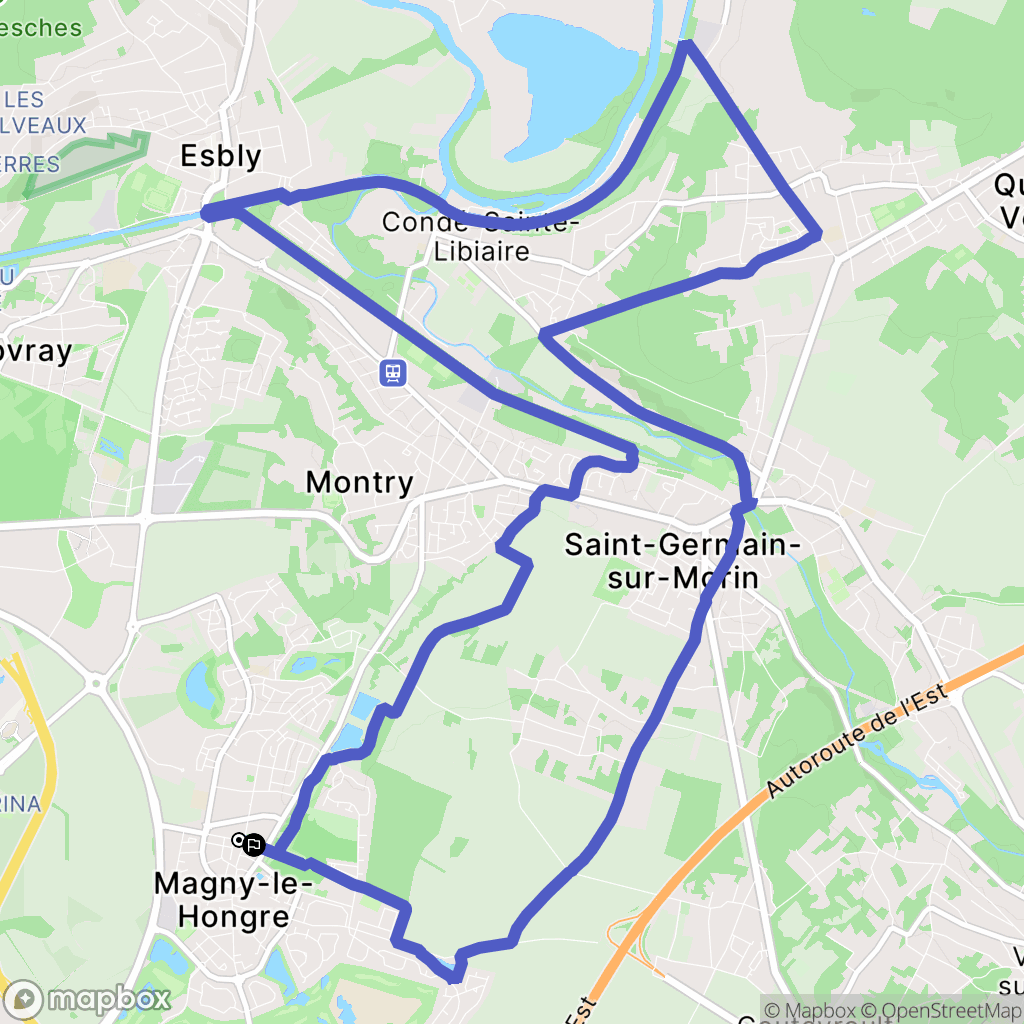 Magny-le-Hongre : carte du parcours de randonnée - France
