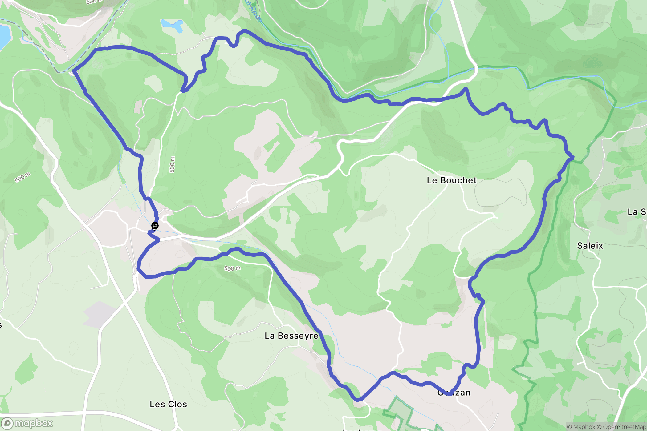 Vebret : carte du parcours de randonnée - France