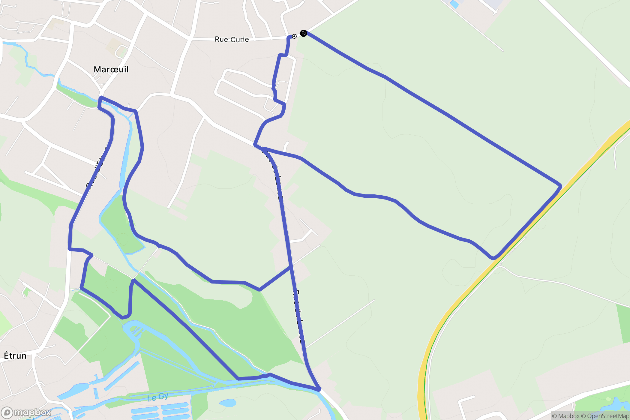 Marœuil : carte du parcours de randonnée - France