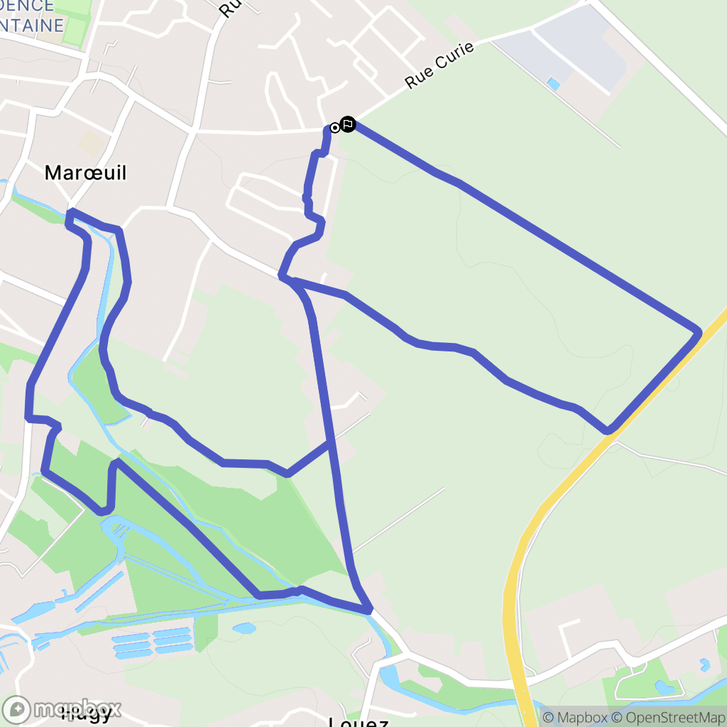 Marœuil : carte du parcours de randonnée - France
