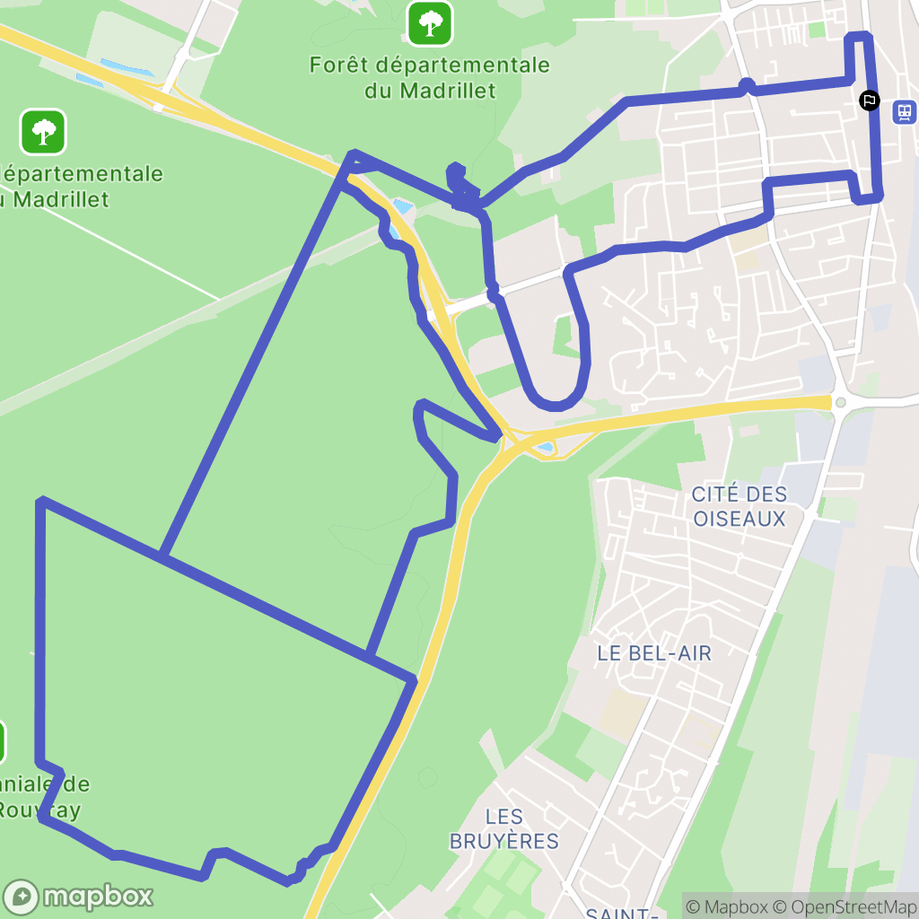 Saint-Étienne-du-Rouvray : carte du parcours de randonnée - France