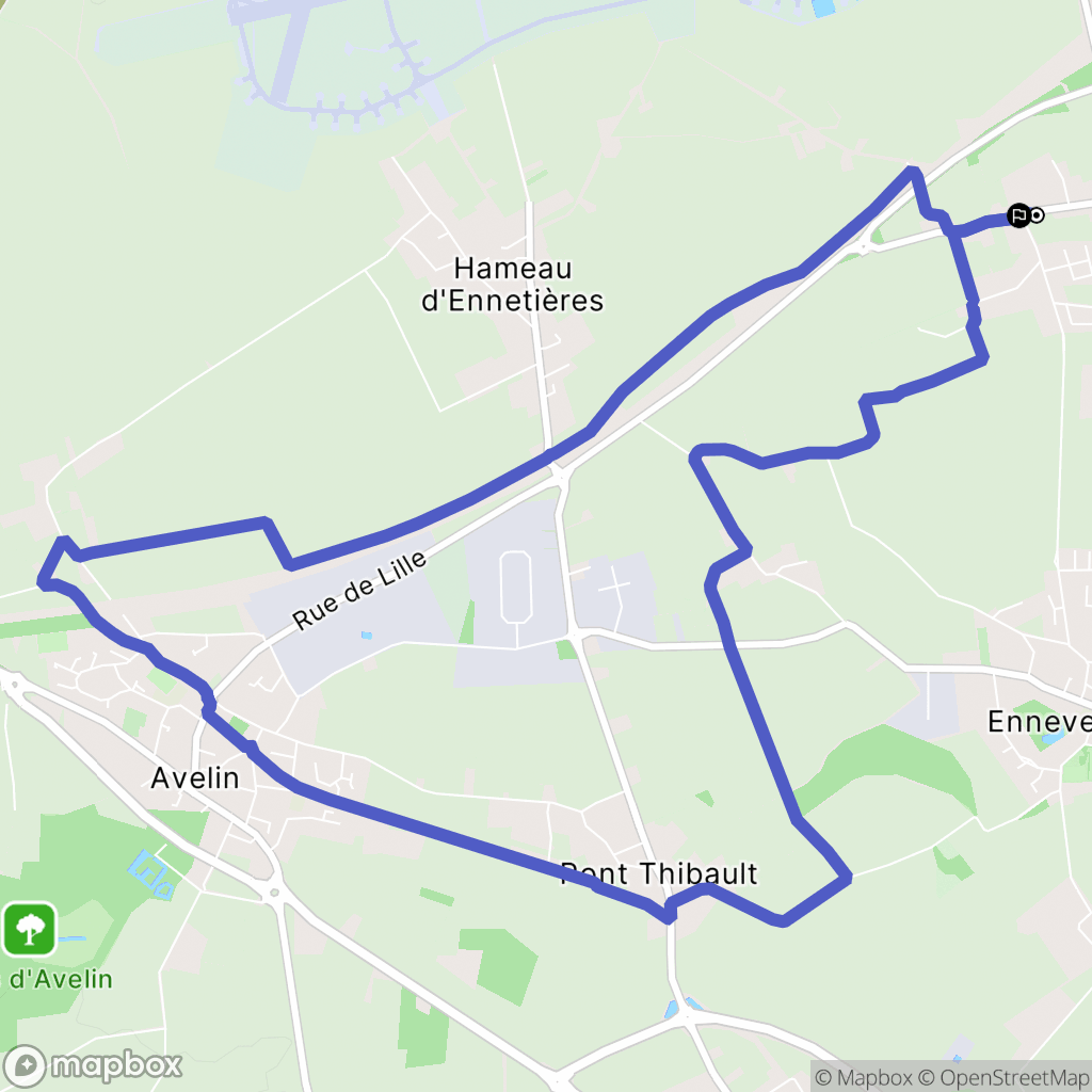 Fretin : carte du parcours de randonnée - France