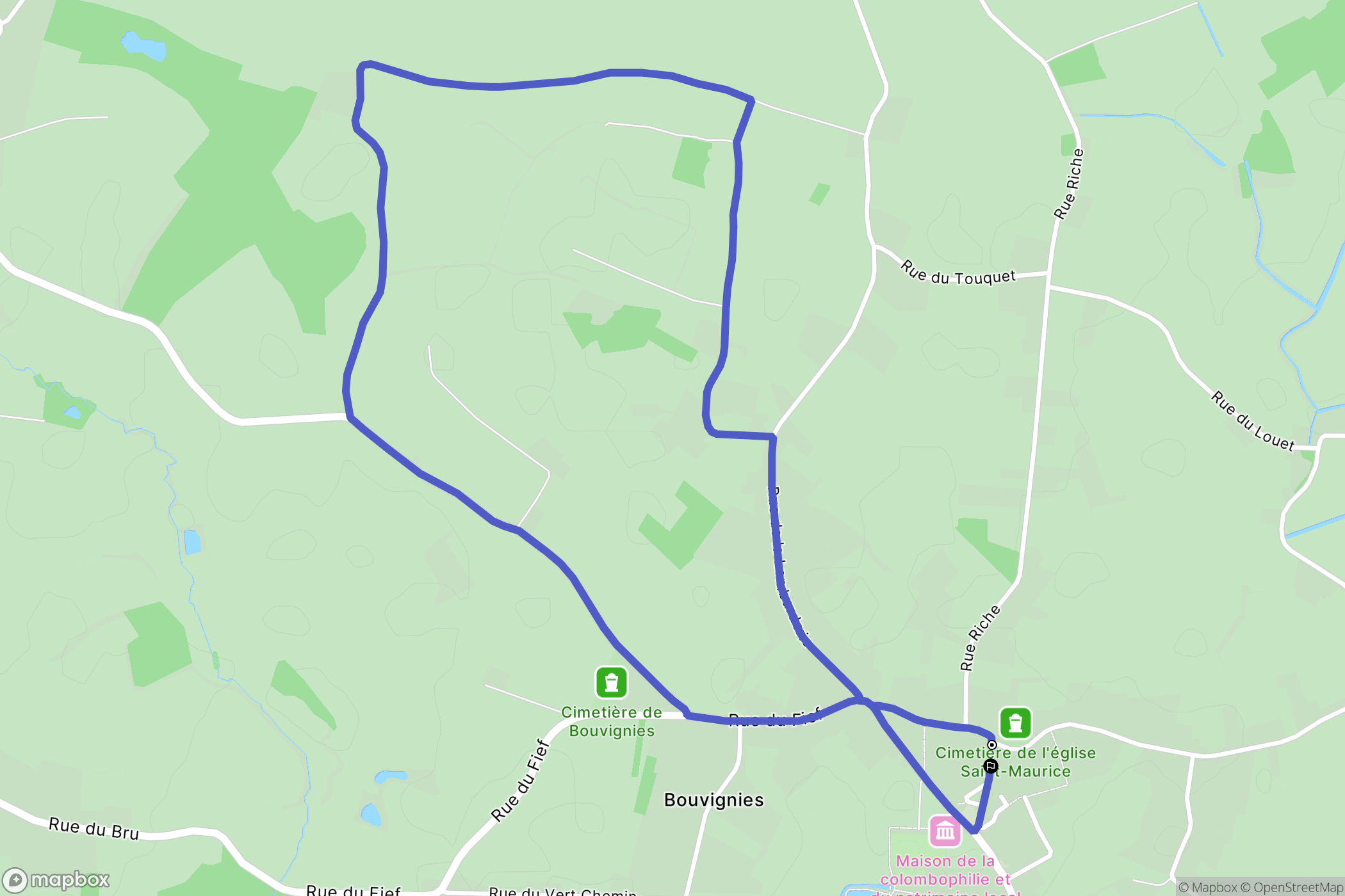 Bouvignies : carte du parcours de randonnée - France