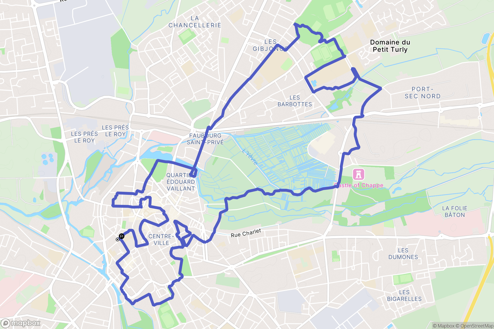 Bourges : carte du parcours de randonnée - France