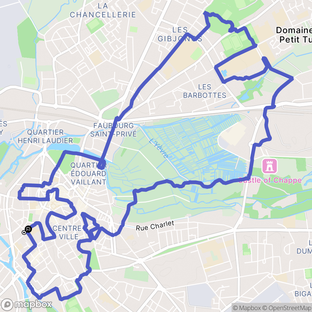 Bourges : carte du parcours de randonnée - France