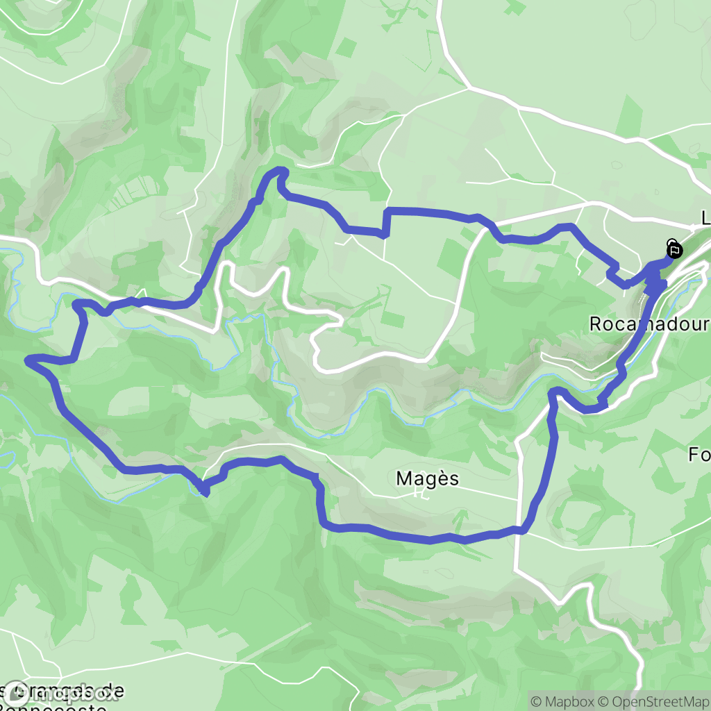 Rocamadour : carte du parcours de randonnée - France