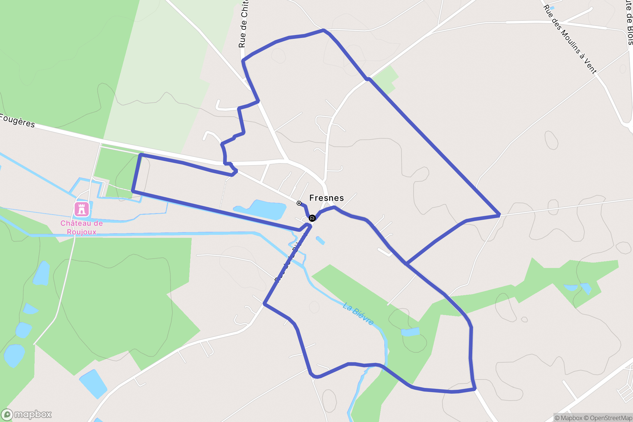 Fresnes : carte du parcours de randonnée - France