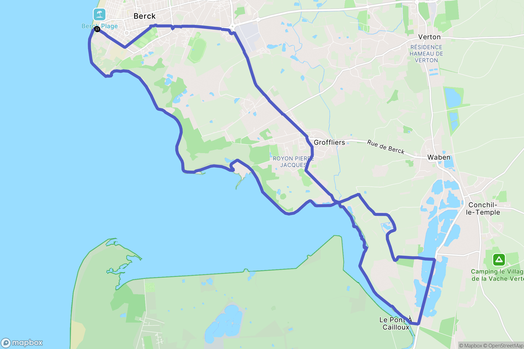 Berck : carte du parcours de randonnée - France