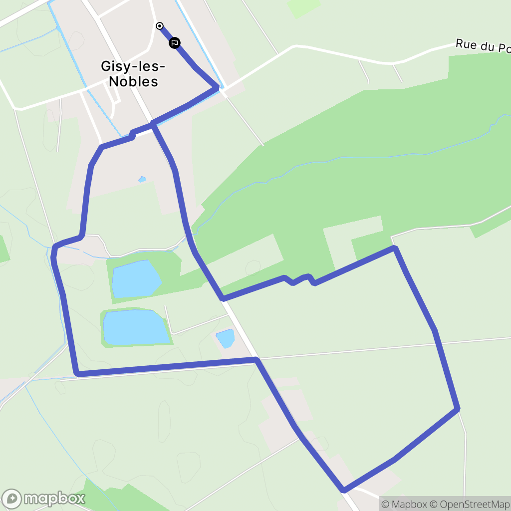 Gisy-les-Nobles : carte du parcours de randonnée - France