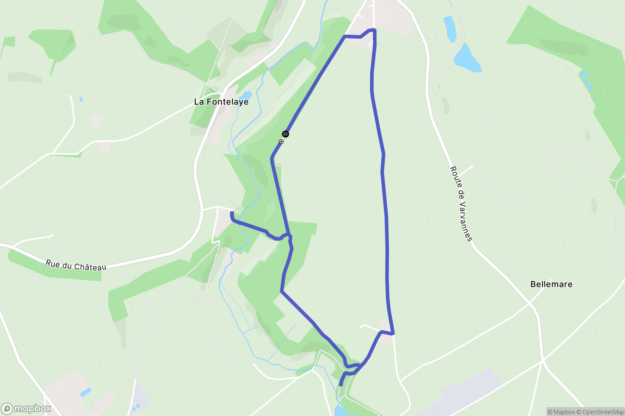 Val-de-Saâne : carte du parcours de randonnée - France